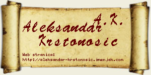 Aleksandar Krstonošić vizit kartica